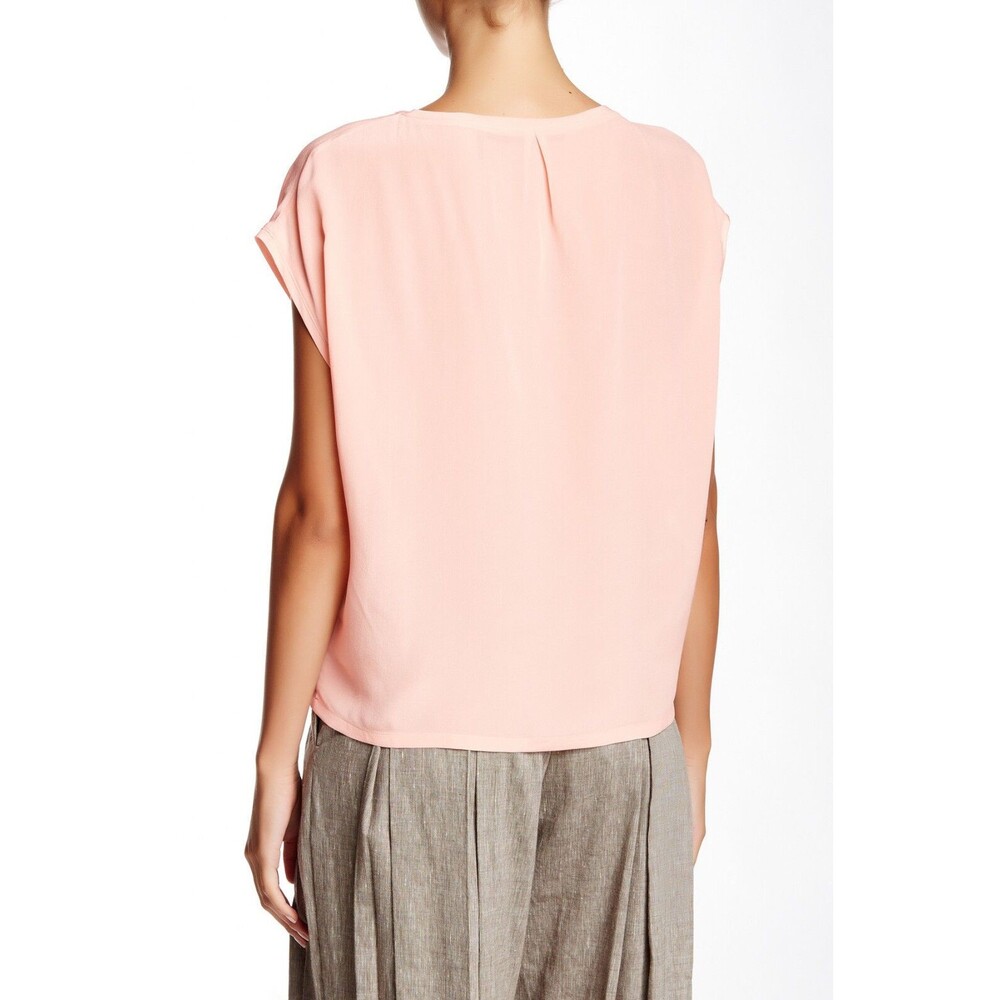 NWT LAMB New Punk Pink Short Sleeve Silk Top Blouse XS Womens Designer Bright - Picture 5 of 7